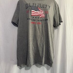 Old Navy American Flag Charcoal Tee